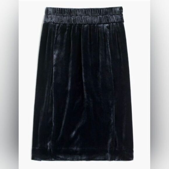 Jcrew nwt velvet pull-on midi skirt with pockets size  M - Picture 4 of 10